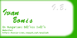 ivan bonis business card