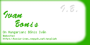 ivan bonis business card
